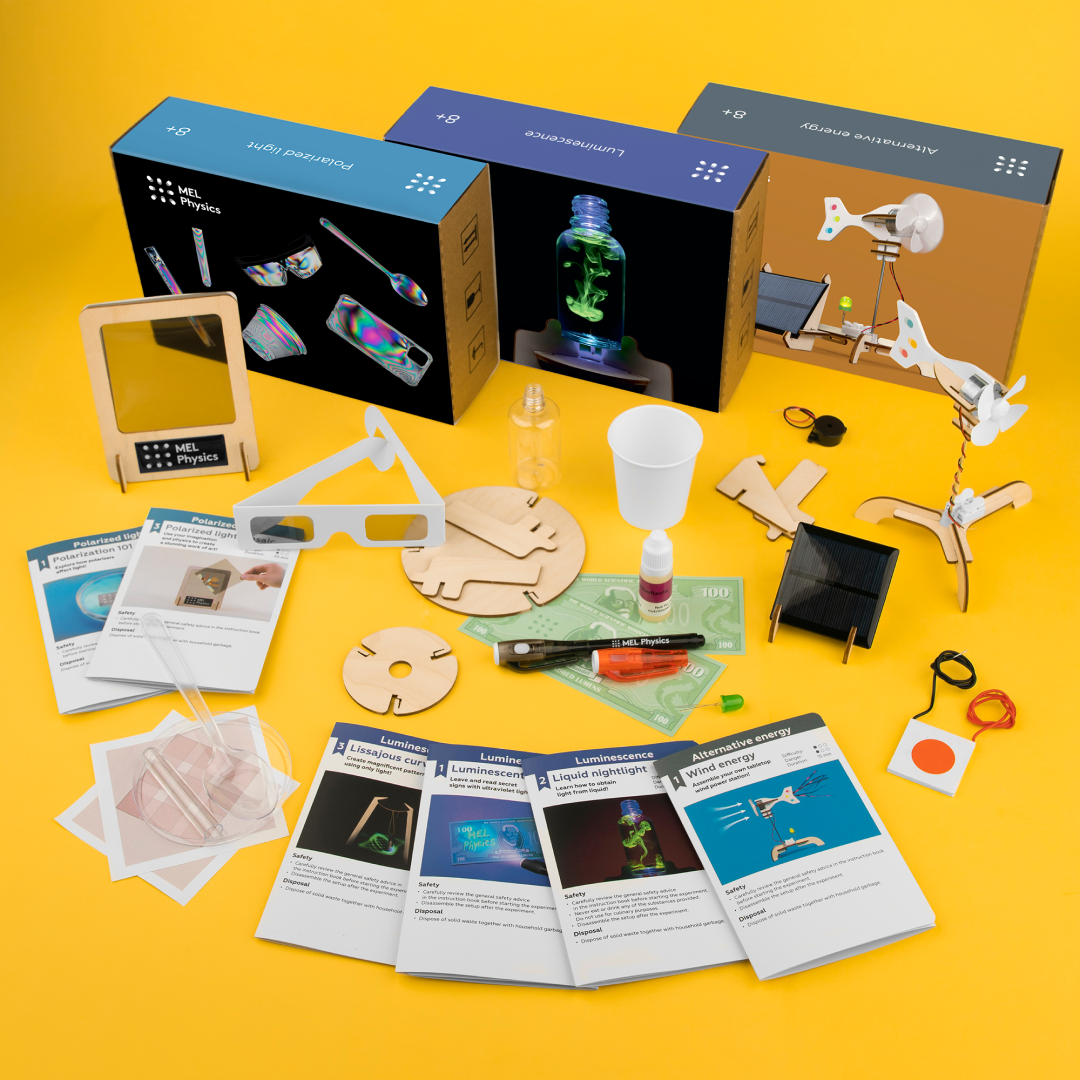 MEL Physics bundle โ 6 boxes. Ages 8โ14+